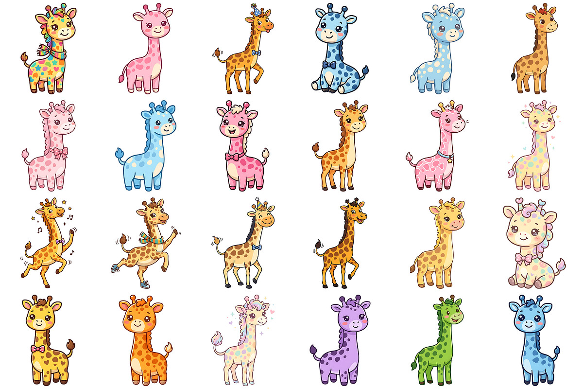 Cute Giraffe Clipart, an Animal Illustration by Forhadx5 (Photo 6 of 8)