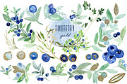 Blueberry gold. Watercolor clipart., an Illustration by LABFcreations (Thumbnail 4 of 6)