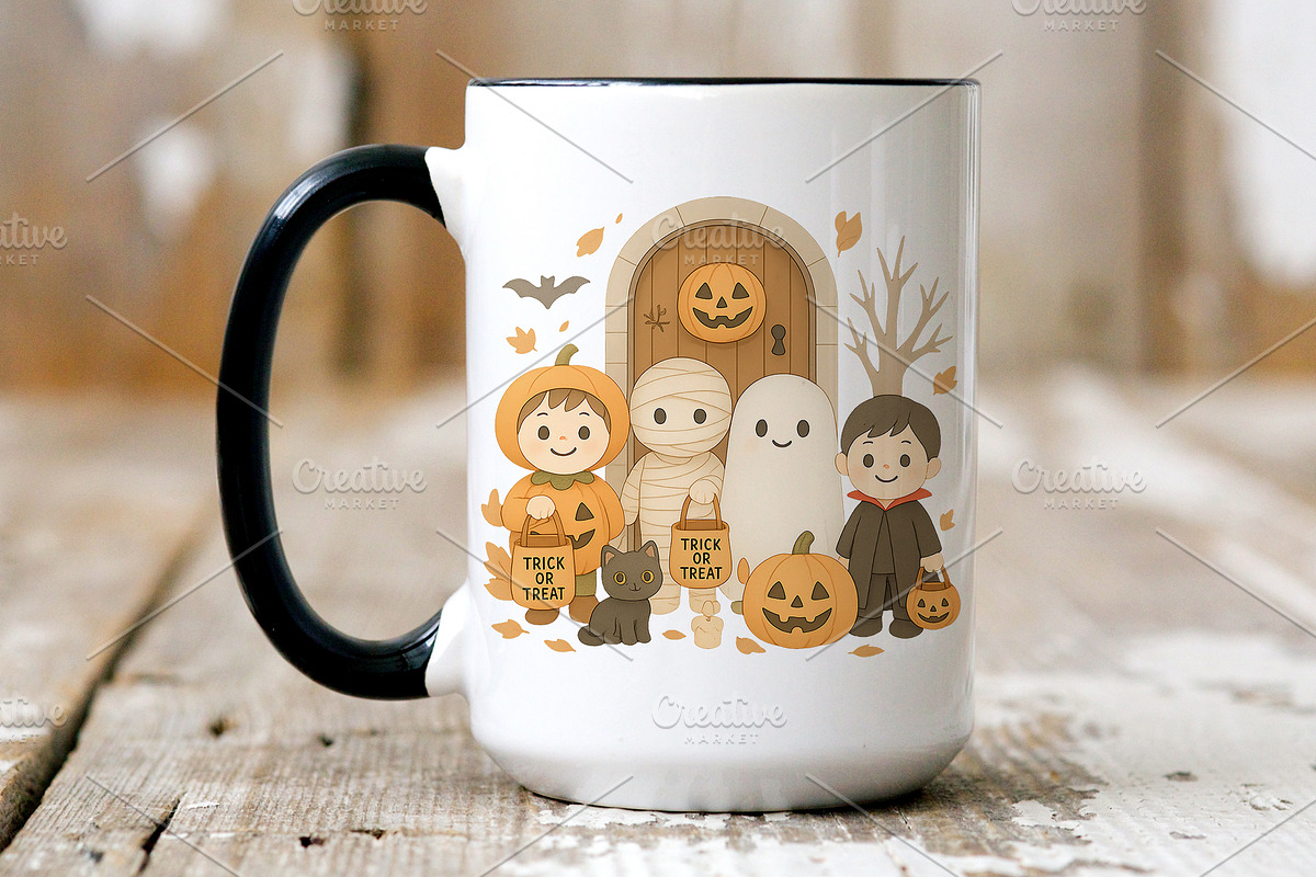 Cute Halloween Clipart PNG Set., a Decorative Illustration by kaisorn (Photo 6 of 9)