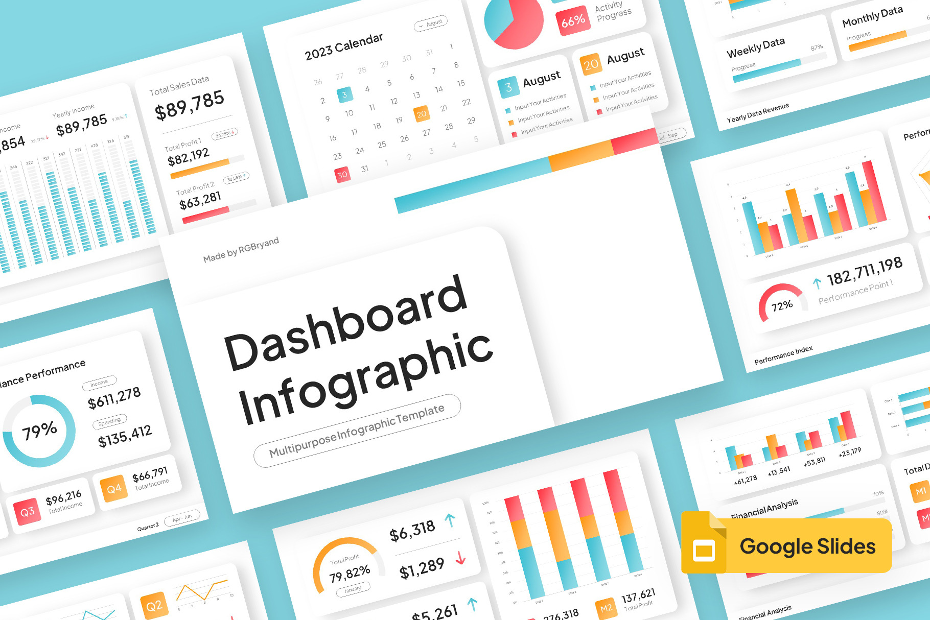 DASHBOARD INFOGRAPHIC - Slides, a Presentation Template by rgbryand