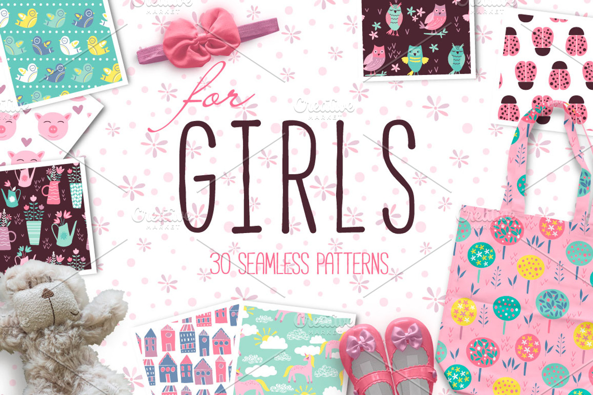 for GIRLS Seamless Patterns, a Pattern Graphic by Katya_lu (Photo 1 of 9)