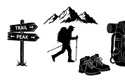 Hiking Adventure Silhouette Bundle, an Illustration by yasushie (Thumbnail 15 of 51)