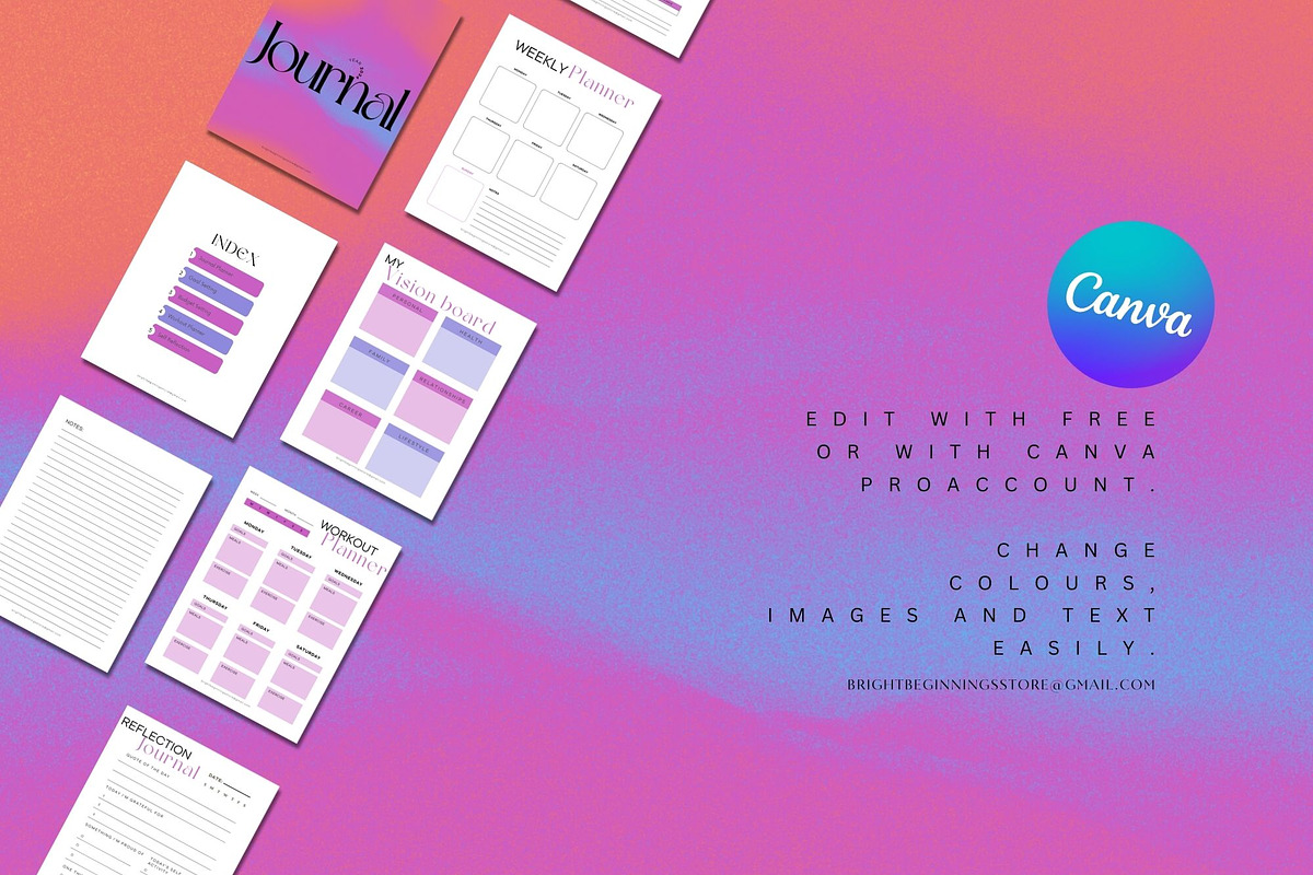Journal Planner, a Templates & Theme by Bright Beginnings Store (Photo 4 of 5)