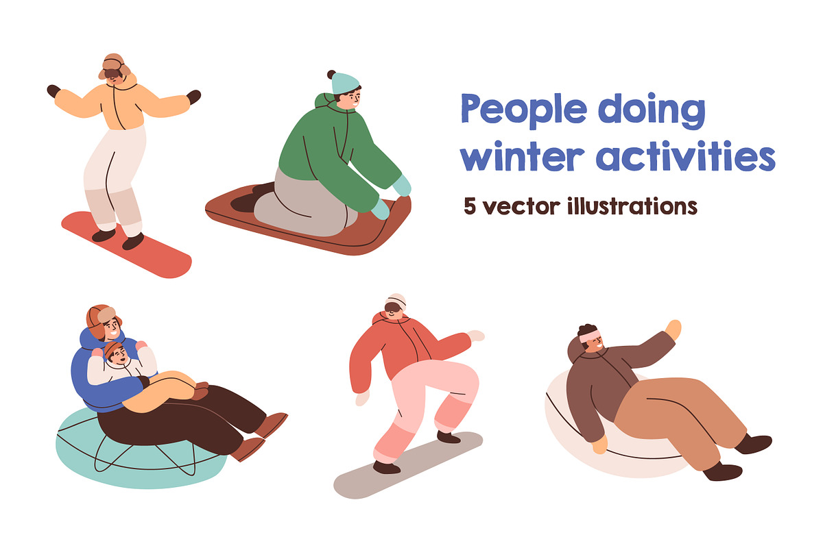 People do winter sports activities, a Sport Illustration by Good Studio (Photo 1 of 5)