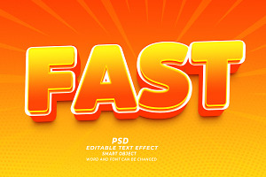 Fast Food PSD 3d Editable Text Effec