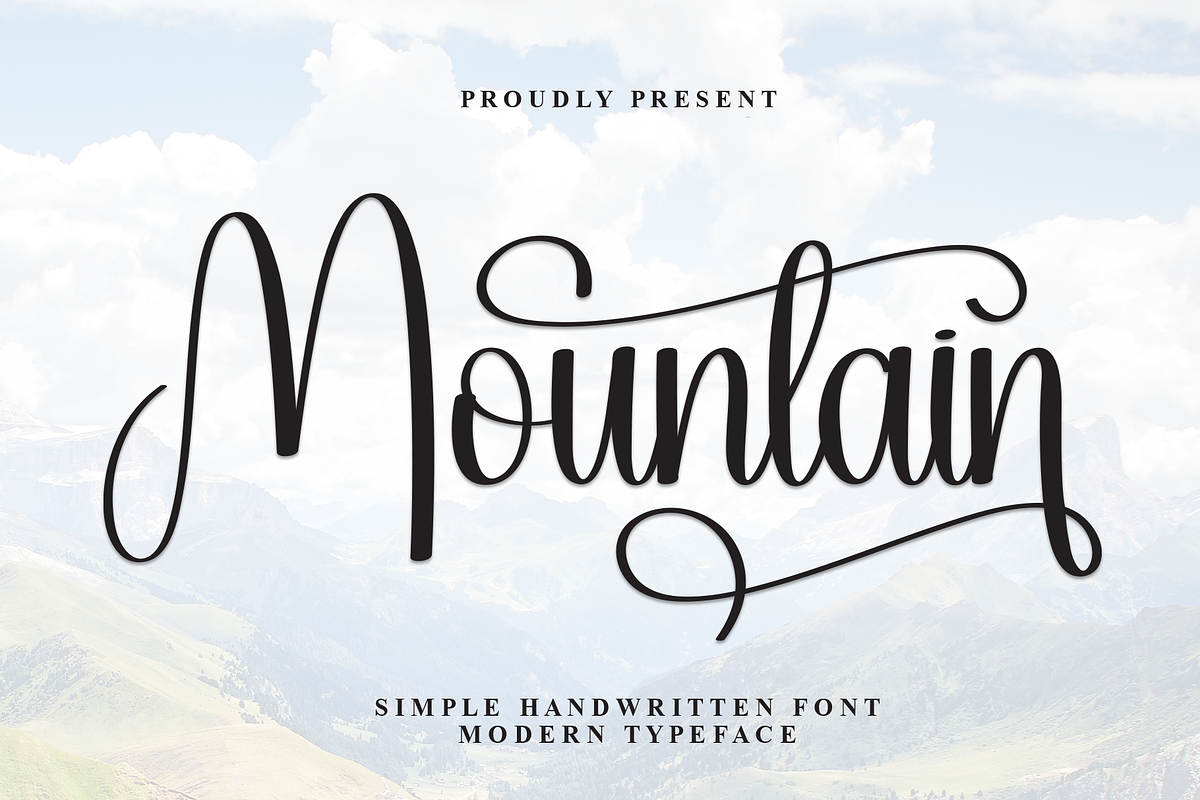 Mountain | Script Font, a Handwritten Font by Scratchones (Photo 1 of 9)