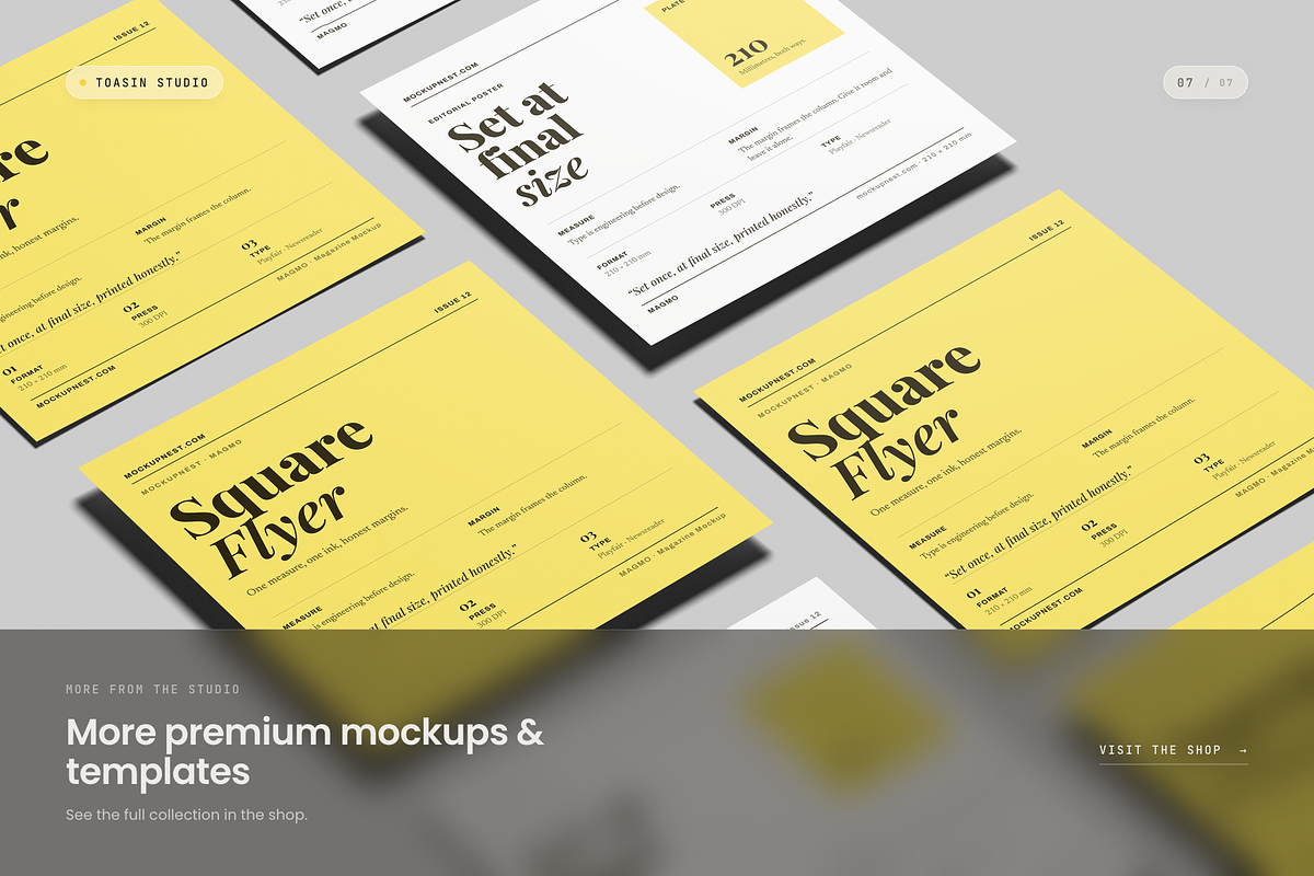 Square Flyer Mockup, an Advertising Mockup by Toasin Studio (Photo 7 of 7)