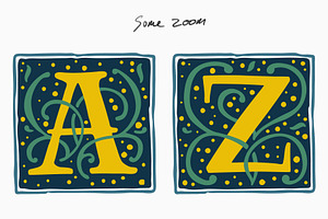 Renaissance Initials fonts, a Script Font by kaer_shop