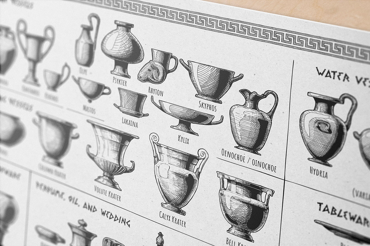 Typology of Greek vase shapes, an Illustration by CatMadePattern (Photo 5 of 8)