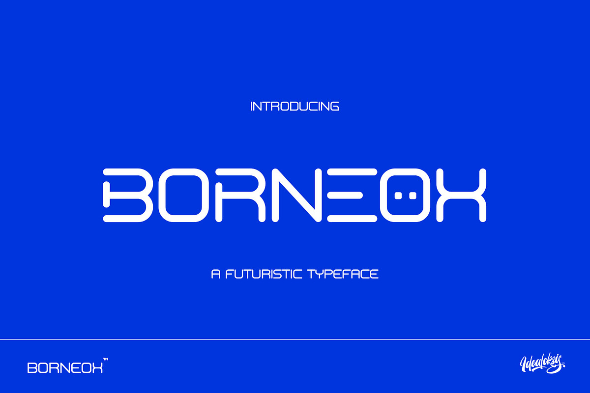 BORNEOX - FUTURISTIC FONT, a Font by Ideal Eksis (Photo 1 of 6)