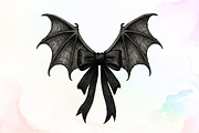 Black Coquette Bat Bow Retro Hallowe, an Illustration by Sublimation Artist (Thumbnail 1 of 9)