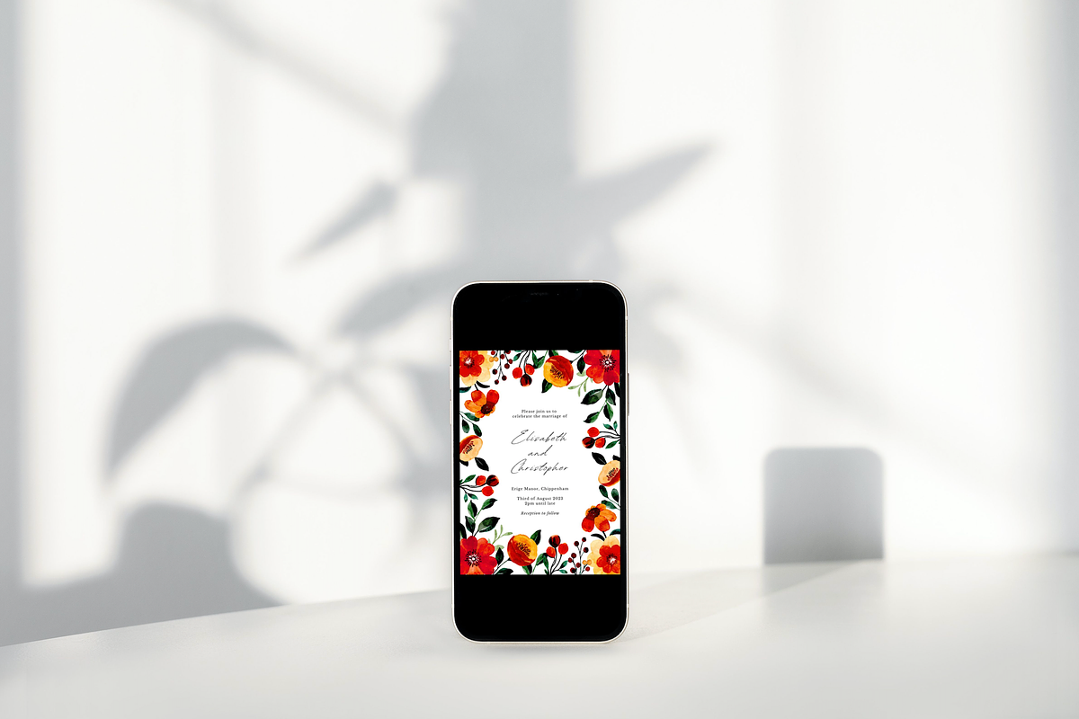 Floral Wedding Invitation Template, an Invitation Template by ForeverPrint (Photo 6 of 6)
