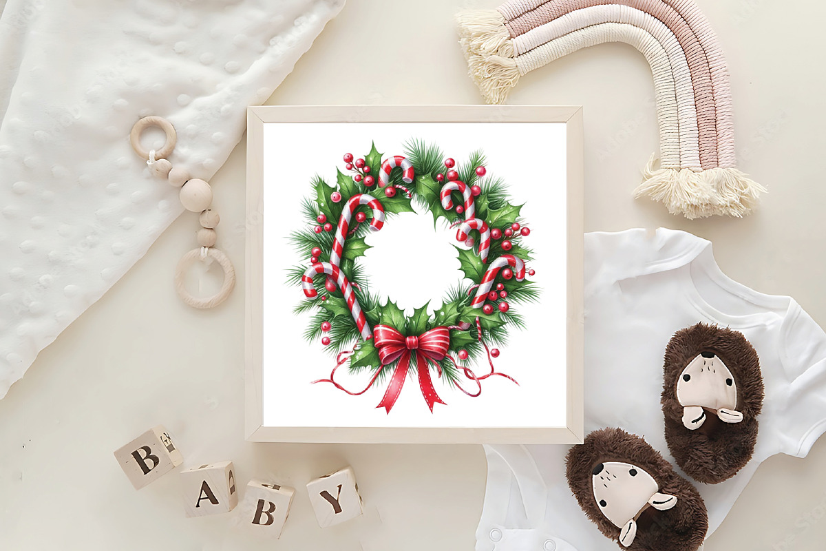 Grass Wreath Christmas Sublimation, an Illustration by CraftArtStudio (Photo 6 of 6)