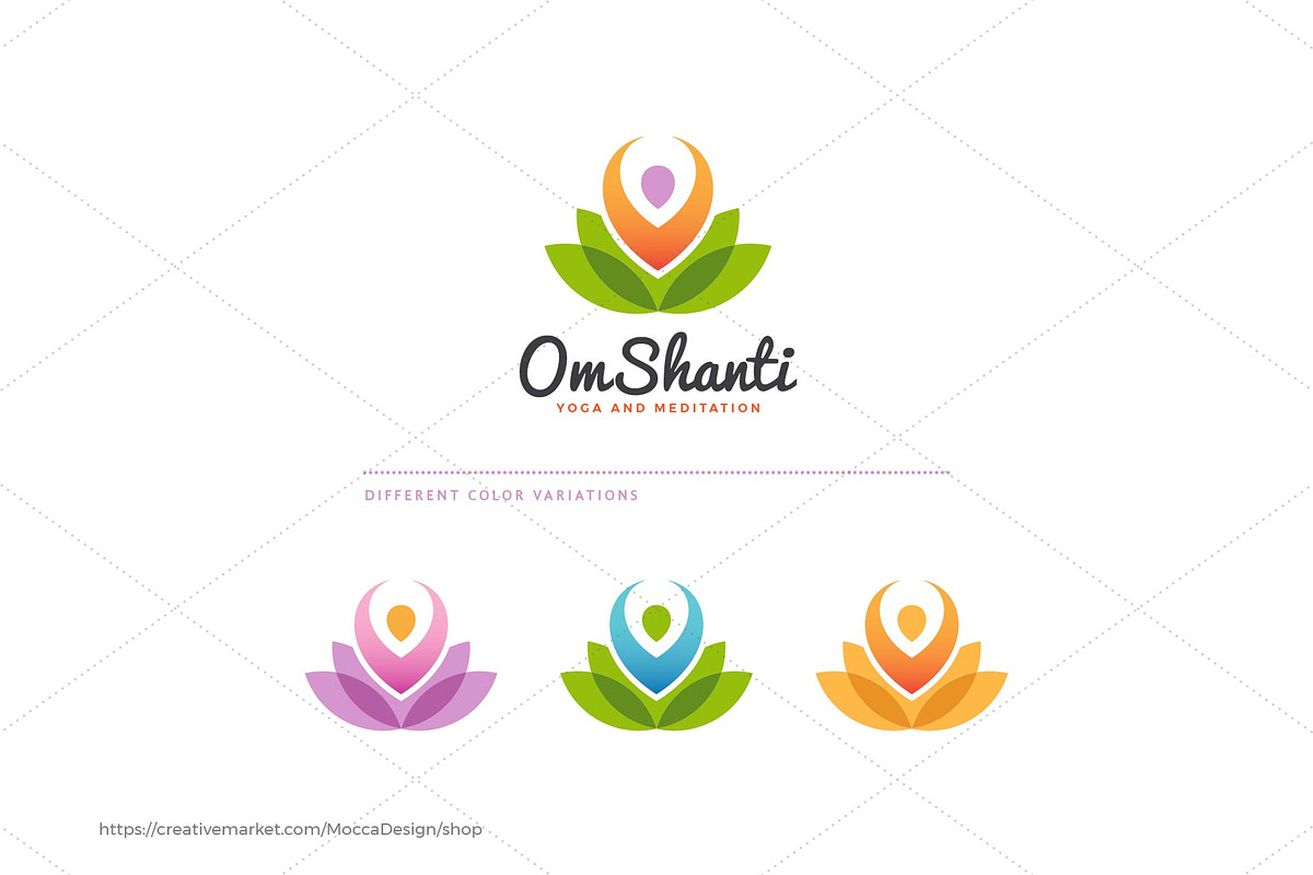 Om Shanti - Yoga and Meditation Logo, a Branding & Logo Template by Mocca Design (Photo 4 of 7)