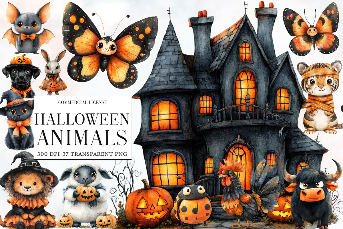 Halloween  Animals Clipart, an Illustration by Designworld (Photo 1 of 6)