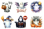 Halloween Ghost Clipart, an Illustration by CreationArt (Thumbnail 4 of 5)