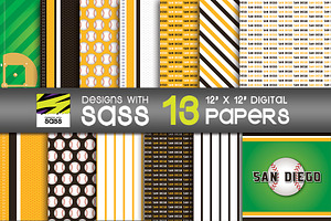 Seamless San Diego Baseball Pattern
