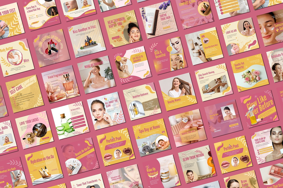 100 Animated Skincare Instagram Post, a Social Media Template by TheBrightGrap (Photo 2 of 7)