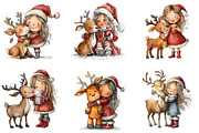 Cute Christmas Girls Clipart, an Illustration by DreamArtGraphic (Thumbnail 2 of 5)
