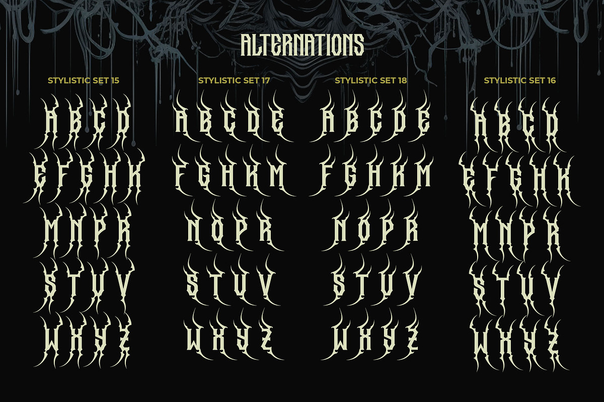 Spider Dead Typeface, a Blackletter Font by alit design (Photo 16 of 17)