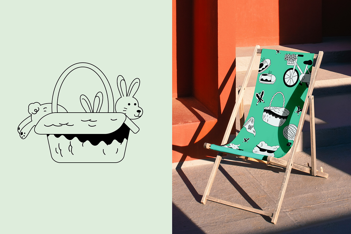 Summer Picnic. Line Graphic, a Person Illustration by Schumacher Shop (Photo 5 of 13)