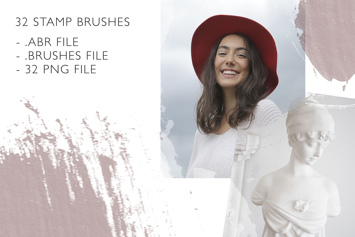 32 Stamp brushes Photoshop/Procreate, a Brush Add-On by Andreen (Photo 4 of 6)