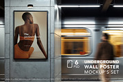 Underground Wall Poster Mockups, an Advertising Mockup by Dikarte.Store (Thumbnail 1 of 8)