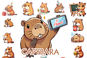 Cute Capybara PNG 35Funny Clipart, an Animal Illustration by VM PARTYS  BY TAIRUMA (Thumbnail 1 of 10)