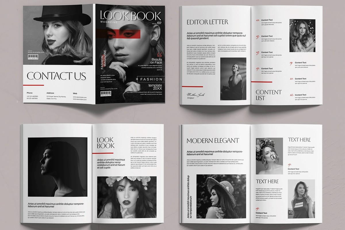Look Book Magazine Template, a Magazine Template by MightyDesign (Photo 2 of 6)
