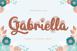 Gabriella | Fancy Flower Font, a Script Font by Vunira