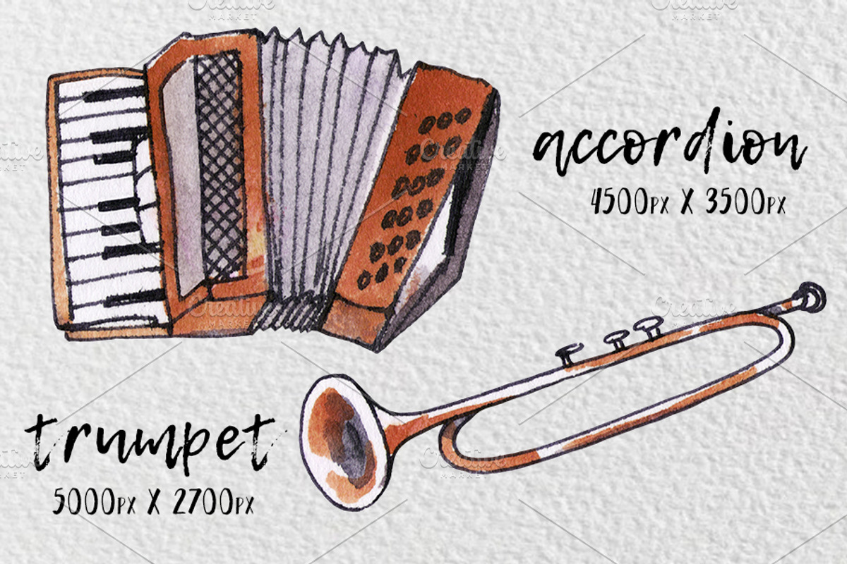 Musical instruments set, an Illustration by MiraBell (Photo 2 of 6)