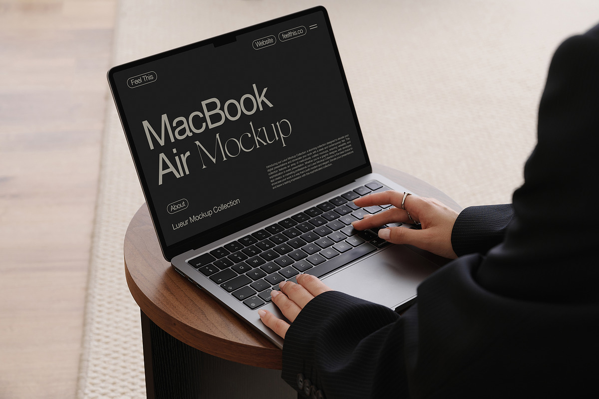 MacBook with Hands Mockup PSD, a Mac Mockup by Feel This (Photo 2 of 2)