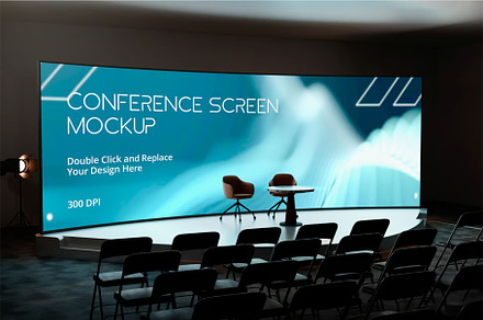 Conference Screen Mockup, an Advertising Mockup by zphotographystudio