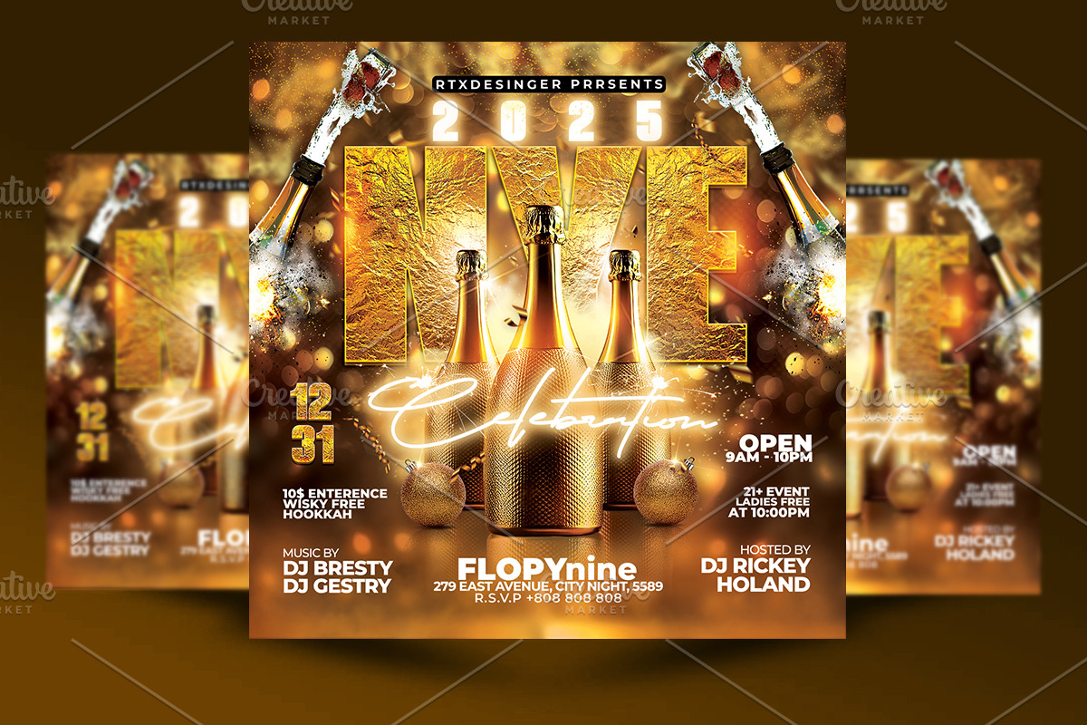 10 New Year Flyer Bundle, a Flyer Template by RTXdesinger99 (Photo 4 of 11)