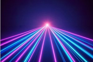 Futuristic neon laser beams in, an Illustration by Lermont51