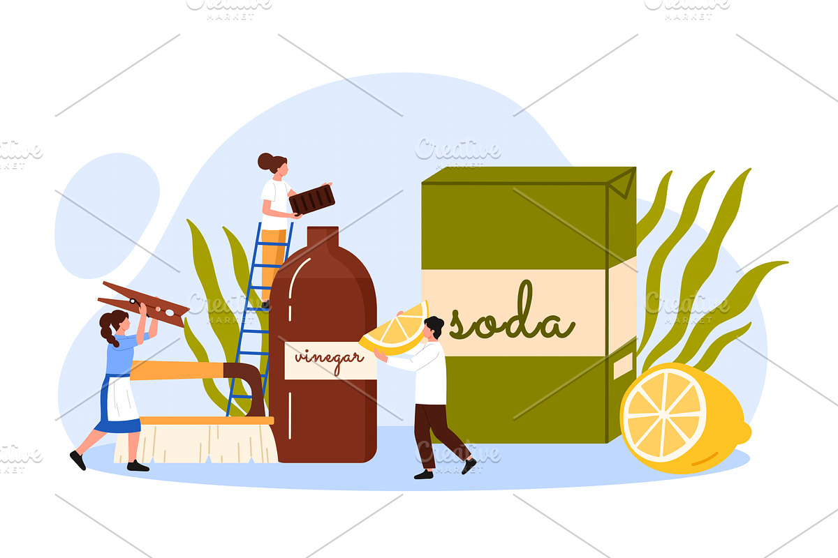 Eco friendly cleaning service with, an Object Illustration by Flashvector