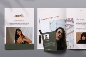 Aurelle Fashion Magazine Template, a Magazine Template by Portocraft