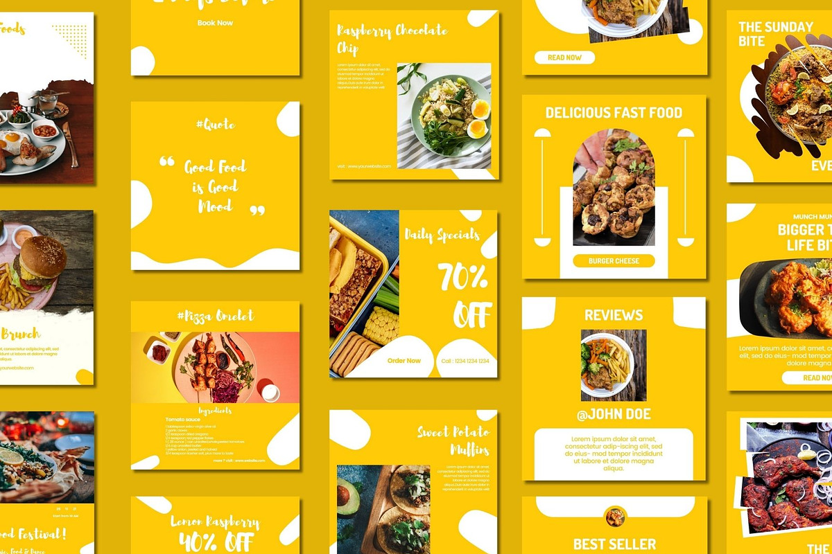 Food Blogger Instagram Post Template, a Social Media Template by BoontenStudio (Photo 2 of 7)
