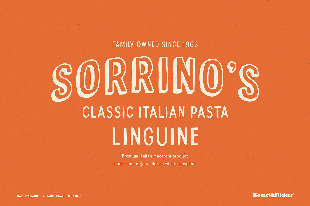 Cafe Italiano - A Hand-Drawn Duo, a Sans Serif Font by Komet & Flicker (Photo 9 of 15)