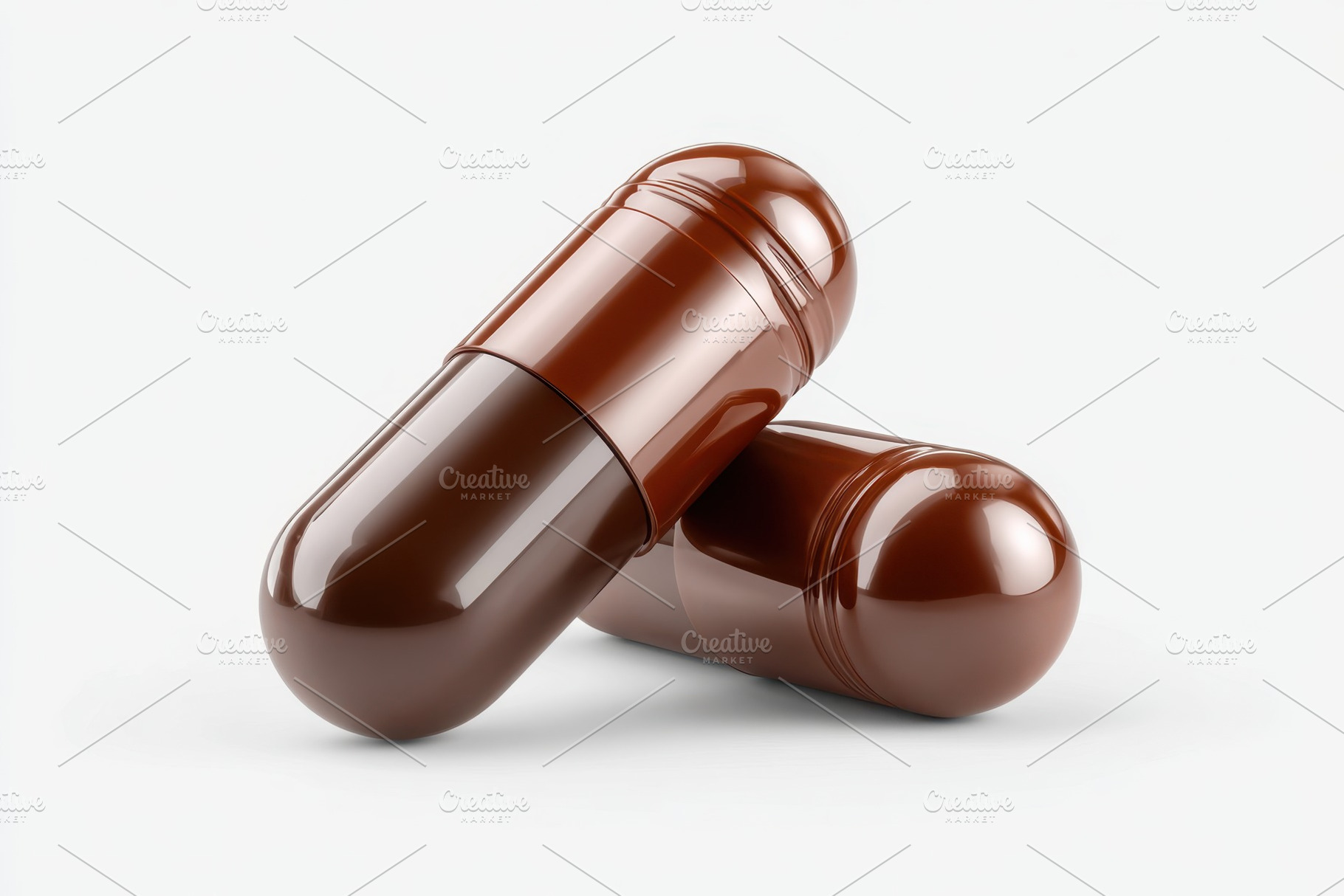 Rounded capsules on gray background, a Health & Medical Photo by AlyaAnd