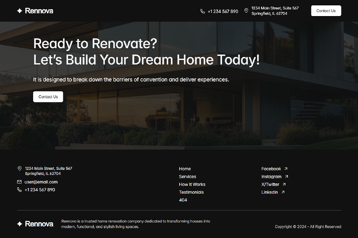 Rennova Framer Template preview 4
