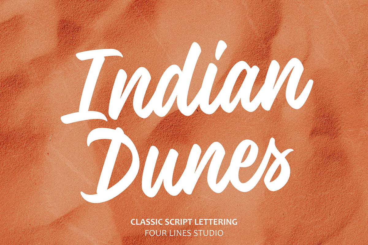 Indian Dunes – Modern Casual Script, a Handwritten Font by Four Lines Std. (Photo 1 of 10)