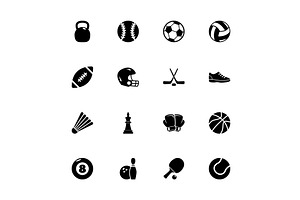 Sport Equipment - Flat Vector Icons, an Object Illustration by Artsaba Family