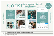 Coast Instagram Feed Canva Templates, a Social Media Template by Cultive Creative (Thumbnail 1 of 12)