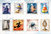 Vintage Halloween Postage Stamp Clip, a Graphic by designcity5 (Thumbnail 2 of 5)
