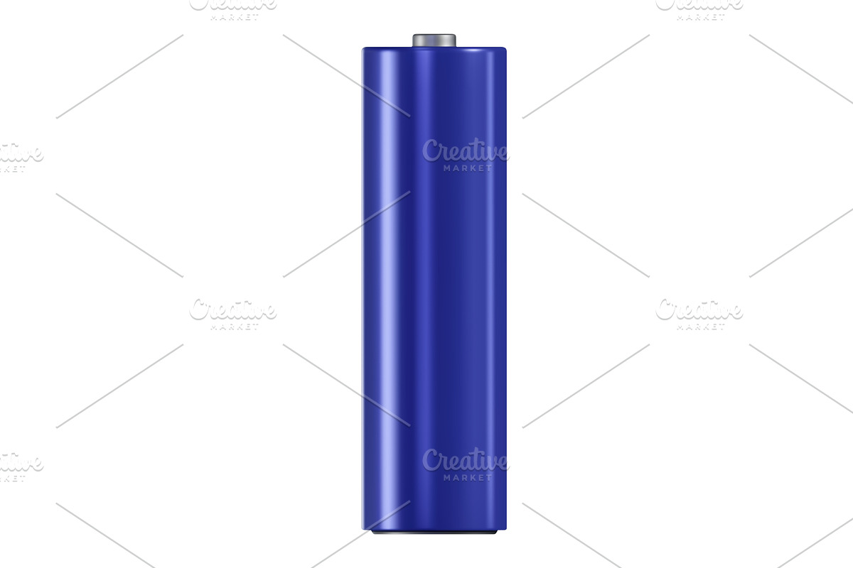 A blue cylindrical battery stands, an Object Illustration by Woters little shop