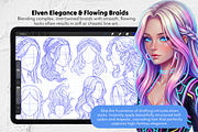 Fantasy Hair Stamp Procreate Brushes, a Brush Add-On by Selentaori Studio (Thumbnail 5 of 12)