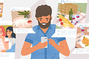 Sharing moments at social networks, a Person Illustration by Good Studio (Thumbnail 3 of 3)