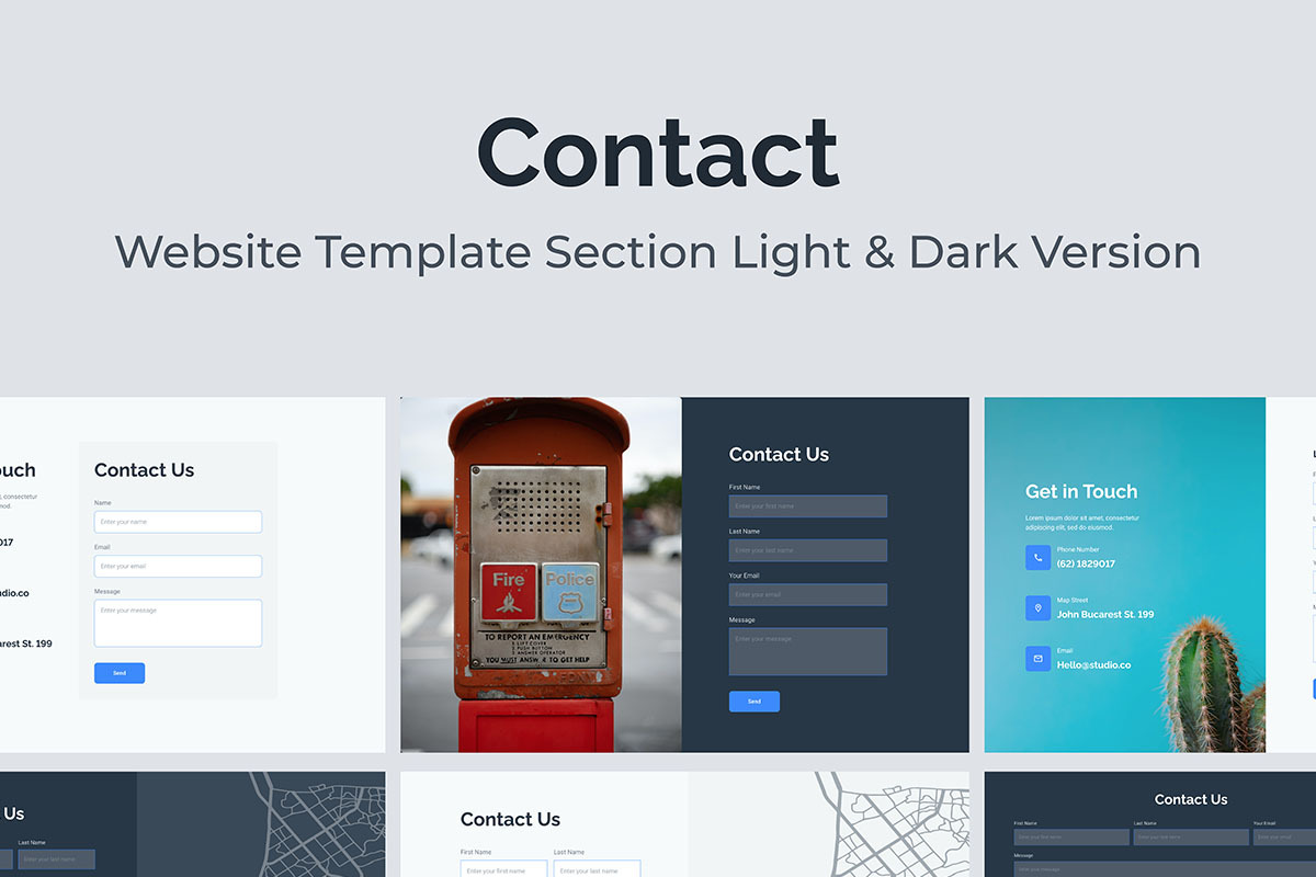 Web Contact Us Section Template, a Landing Page Template by Kreativ Space