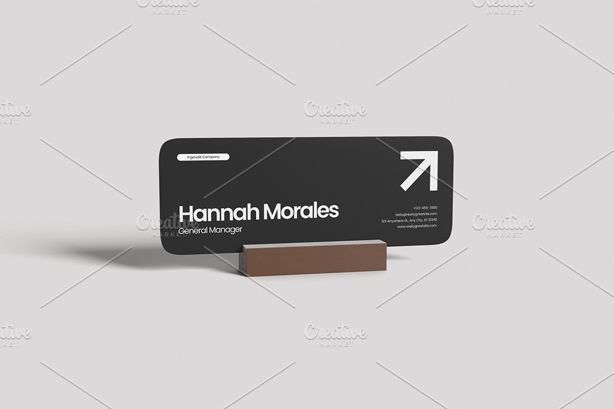 Desk Name Plate Mockup, a Merchandise Mockup by Gatamotion (Photo 2 of 5)